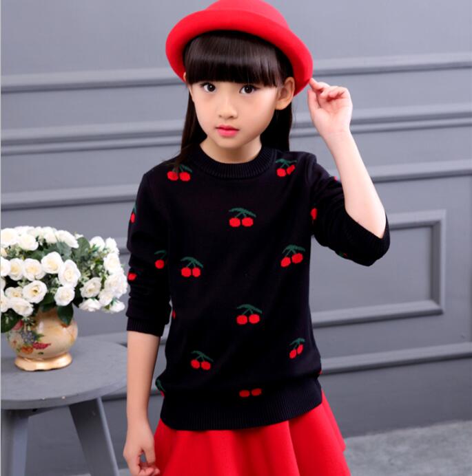 2021 Autumn Children's Clothes Girls Sweaters Printed Long Sleeve Girl Knitted Pullover Sweater For Girls Kids Casual Sweaters