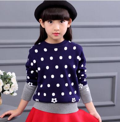 2021 Autumn Children's Clothes Girls Sweaters Printed Long Sleeve Girl Knitted Pullover Sweater For Girls Kids Casual Sweaters