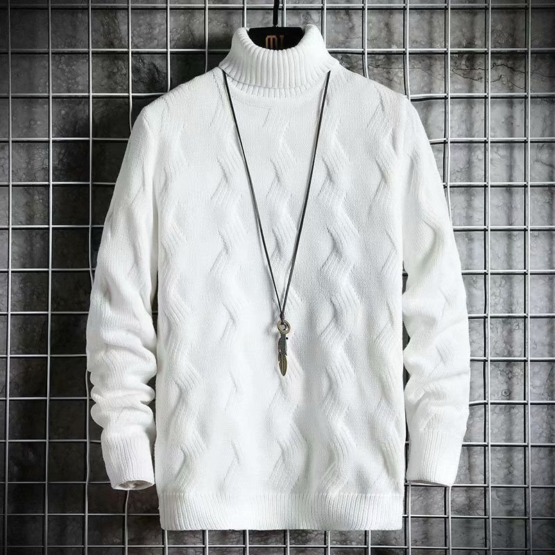 Autumn Winter Fashion Men's Sweaters Japan Streetwear Turtleneck Sweaters Men Casual Mens Clothing Striped Pullovers Sweater Men