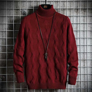 Autumn Winter Fashion Men's Sweaters Japan Streetwear Turtleneck Sweaters Men Casual Mens Clothing Striped Pullovers Sweater Men