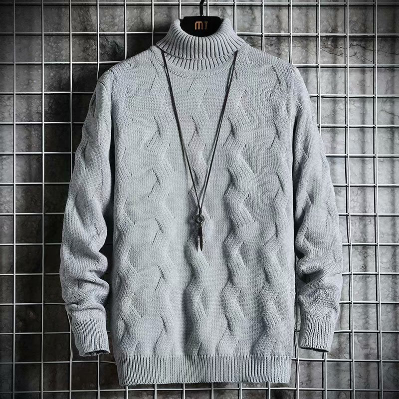 Autumn Winter Fashion Men's Sweaters Japan Streetwear Turtleneck Sweaters Men Casual Mens Clothing Striped Pullovers Sweater Men