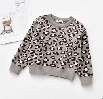 Children Girl Boy Leopard Sweatshirt Autumn and Winter Long-sleeved Warm Pullover Hoodies Tops