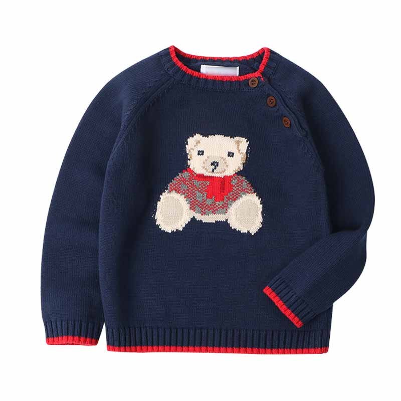 Children's Sweater Cartoon Bear Girls And Boys Kint Sweaters Autumn Winter Baby Warm Wool Tops for Kids Clothes pullover Sweater