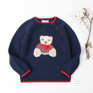 Children's Sweater Cartoon Bear Girls And Boys Kint Sweaters Autumn Winter Baby Warm Wool Tops for Kids Clothes pullover Sweater