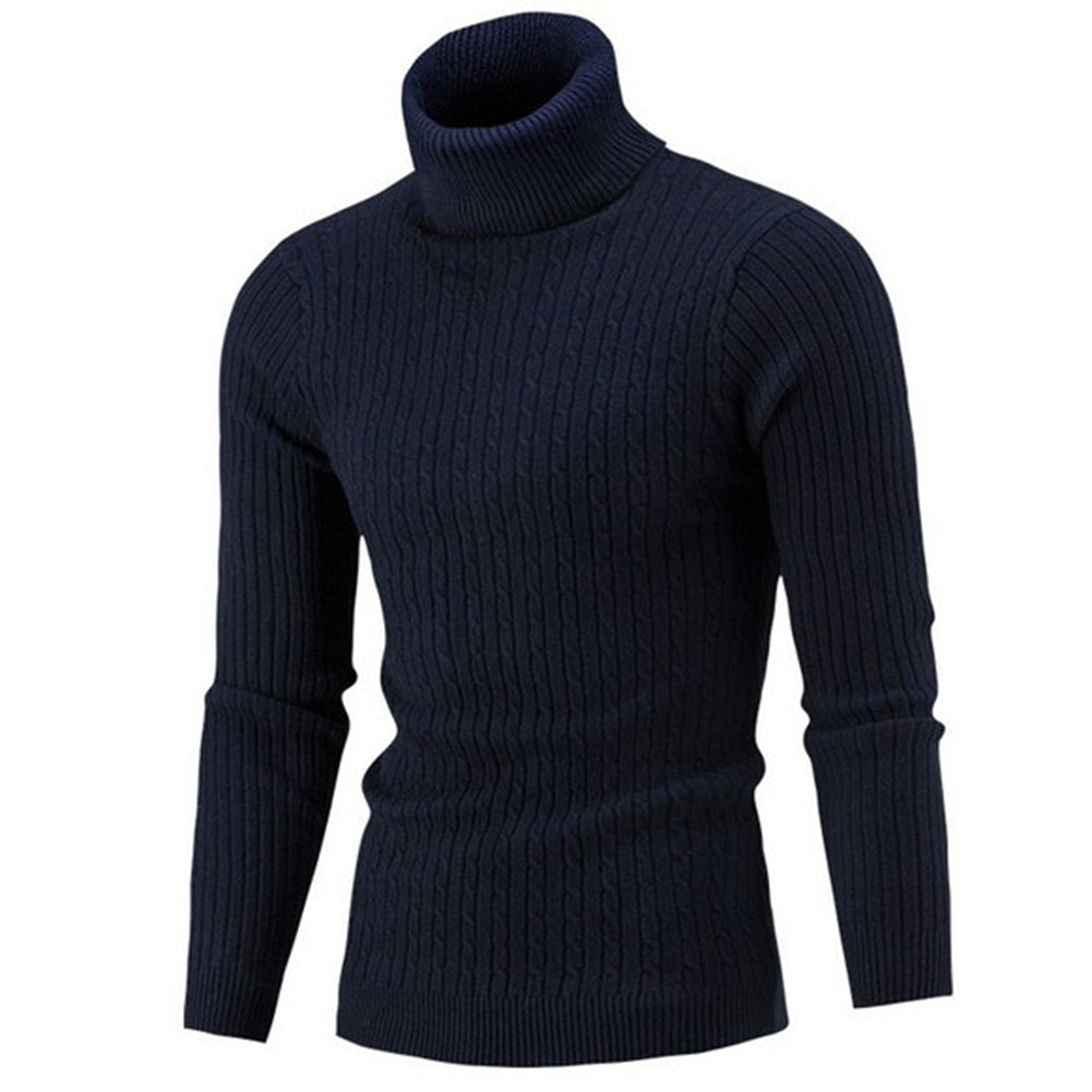 Fashion Men Turtleneck Solid Color Long Sleeve Knitted Sweater Pullover Top Sweater Men 2020 Winter Clothes Sweater For Men mens