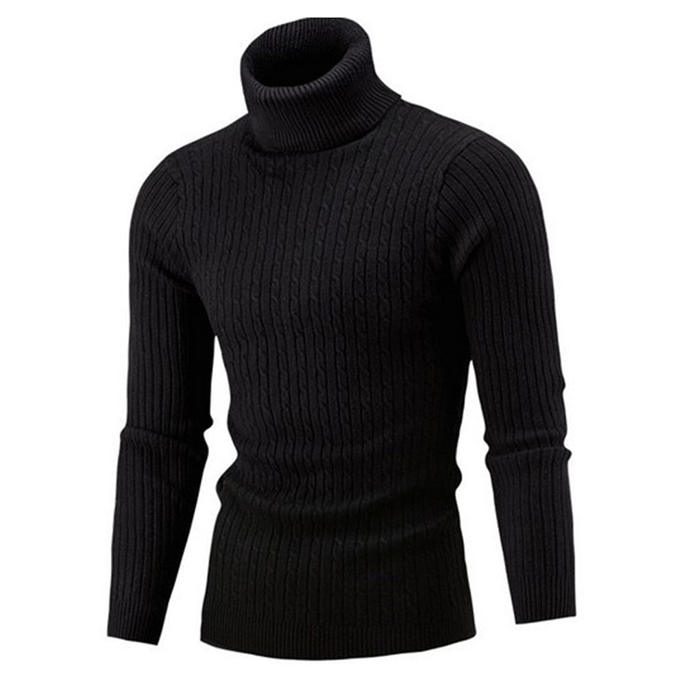Fashion Men Turtleneck Solid Color Long Sleeve Knitted Sweater Pullover Top Sweater Men 2020 Winter Clothes Sweater For Men mens
