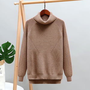 Thick Turtlneck Cowl Neck Women Sweater Streetwear Knitted Pullovers Top Autumn Winter Clothes Christmas Sweater Pull