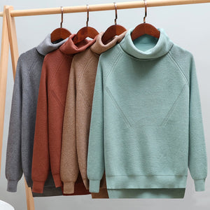 Thick Turtlneck Cowl Neck Women Sweater Streetwear Knitted Pullovers Top Autumn Winter Clothes Christmas Sweater Pull