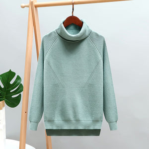 Thick Turtlneck Cowl Neck Women Sweater Streetwear Knitted Pullovers Top Autumn Winter Clothes Christmas Sweater Pull