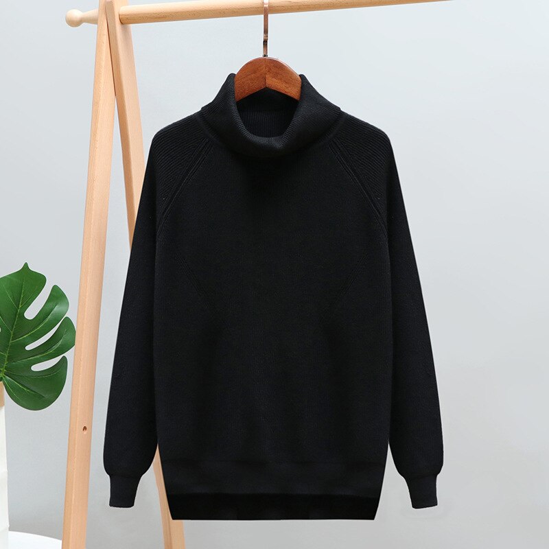 Thick Turtlneck Cowl Neck Women Sweater Streetwear Knitted Pullovers Top Autumn Winter Clothes Christmas Sweater Pull