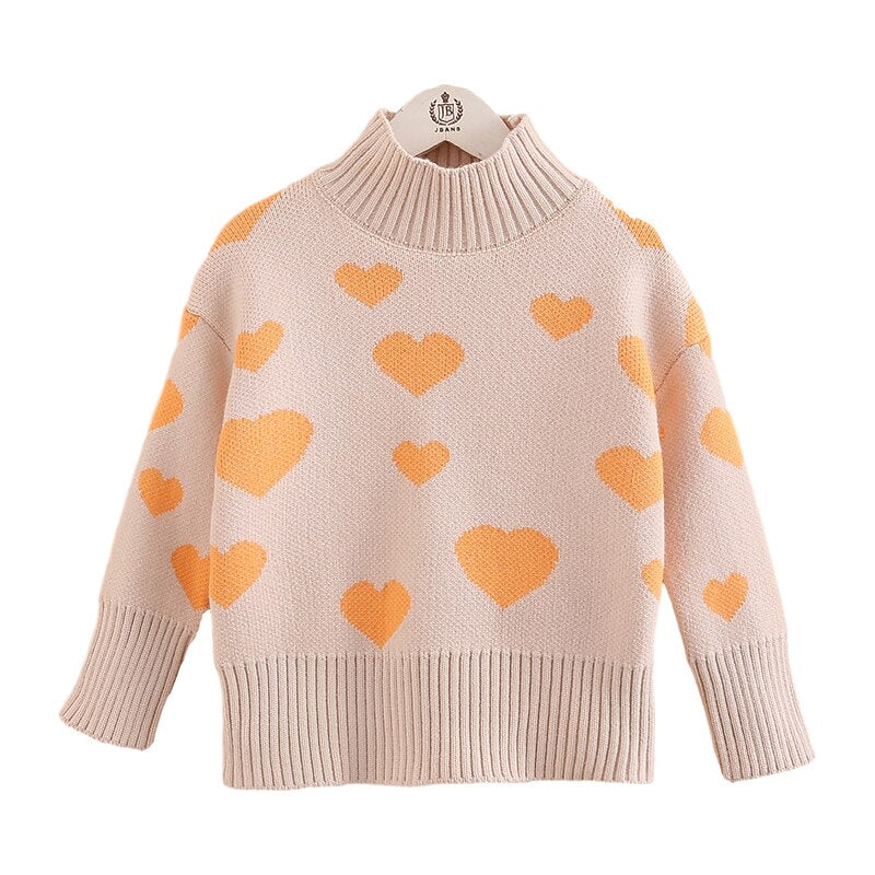 Heart Sweaters Kids Clothes 2020 Winter New Teens Child Warm Pullover Knitted Wear For Girls Casual Tops 6 7 8 10 11 12 13 Years