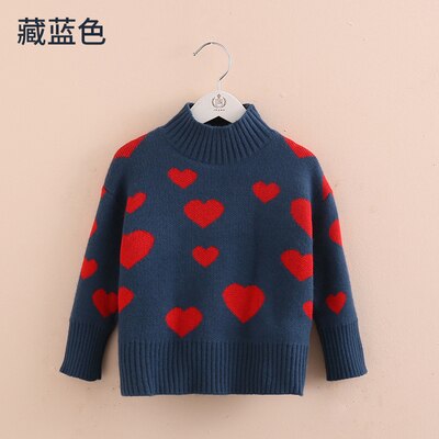 Heart Sweaters Kids Clothes 2020 Winter New Teens Child Warm Pullover Knitted Wear For Girls Casual Tops 6 7 8 10 11 12 13 Years