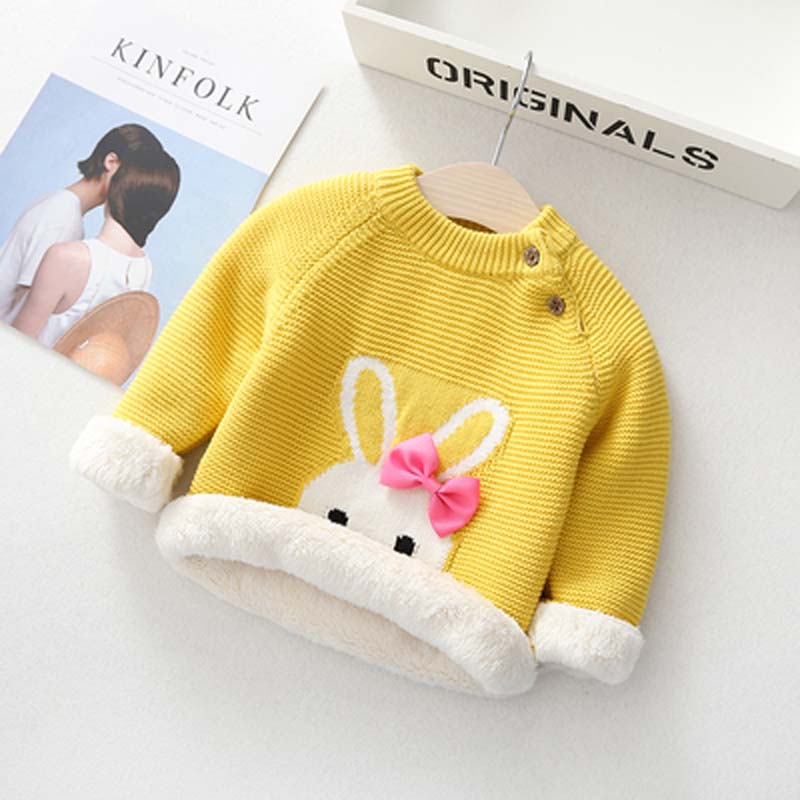 Kids Boys Girls Sweaters Clothes Baby Toddler Warm Sweater Coats Children Cartoon Thicken Tops Wool Pullovers Clothing