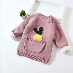 Kids Boys Girls Sweaters Clothes Baby Toddler Warm Sweater Coats Children Cartoon Thicken Tops Wool Pullovers Clothing