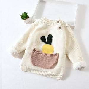 Kids Boys Girls Sweaters Clothes Baby Toddler Warm Sweater Coats Children Cartoon Thicken Tops Wool Pullovers Clothing