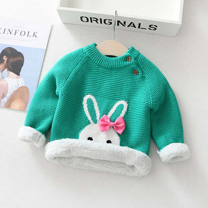 Kids Boys Girls Sweaters Clothes Baby Toddler Warm Sweater Coats Children Cartoon Thicken Tops Wool Pullovers Clothing