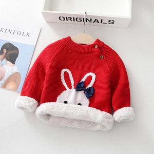 Kids Boys Girls Sweaters Clothes Baby Toddler Warm Sweater Coats Children Cartoon Thicken Tops Wool Pullovers Clothing