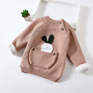 Kids Boys Girls Sweaters Clothes Baby Toddler Warm Sweater Coats Children Cartoon Thicken Tops Wool Pullovers Clothing