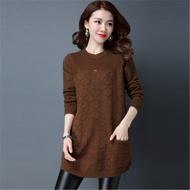 Loose Sweaters Women 2020 Spring Autumn Bottoming Shirt Pullover Sweaters Winter Plus Size 4XL Knit Female Tops Outerwear J85