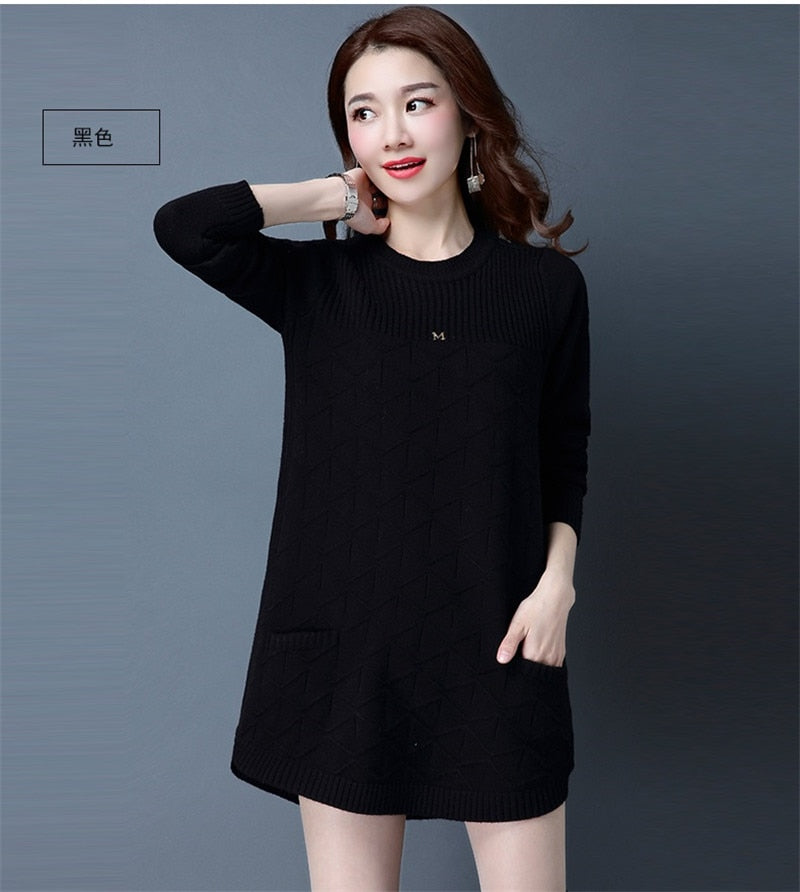 Loose Sweaters Women 2020 Spring Autumn Bottoming Shirt Pullover Sweaters Winter Plus Size 4XL Knit Female Tops Outerwear J85
