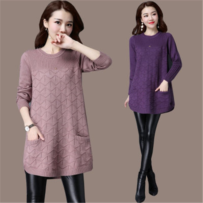 Loose Sweaters Women 2020 Spring Autumn Bottoming Shirt Pullover Sweaters Winter Plus Size 4XL Knit Female Tops Outerwear J85