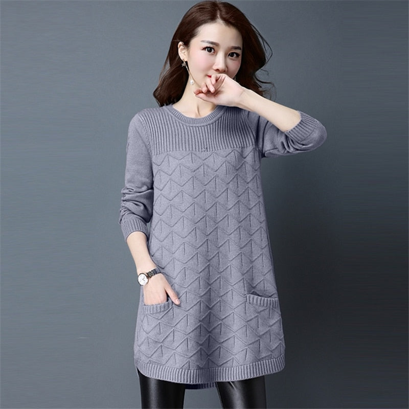 Loose Sweaters Women 2020 Spring Autumn Bottoming Shirt Pullover Sweaters Winter Plus Size 4XL Knit Female Tops Outerwear J85