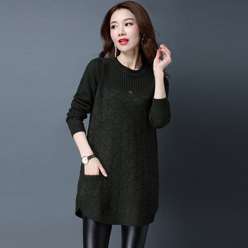 Loose Sweaters Women 2020 Spring Autumn Bottoming Shirt Pullover Sweaters Winter Plus Size 4XL Knit Female Tops Outerwear J85