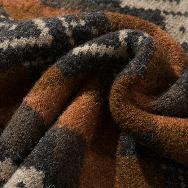 Men's Sweater 2020 New Spring Autumn Geometric Print Sweater Pull Homme Casual Loose Vintage Pullover Sweaters Men