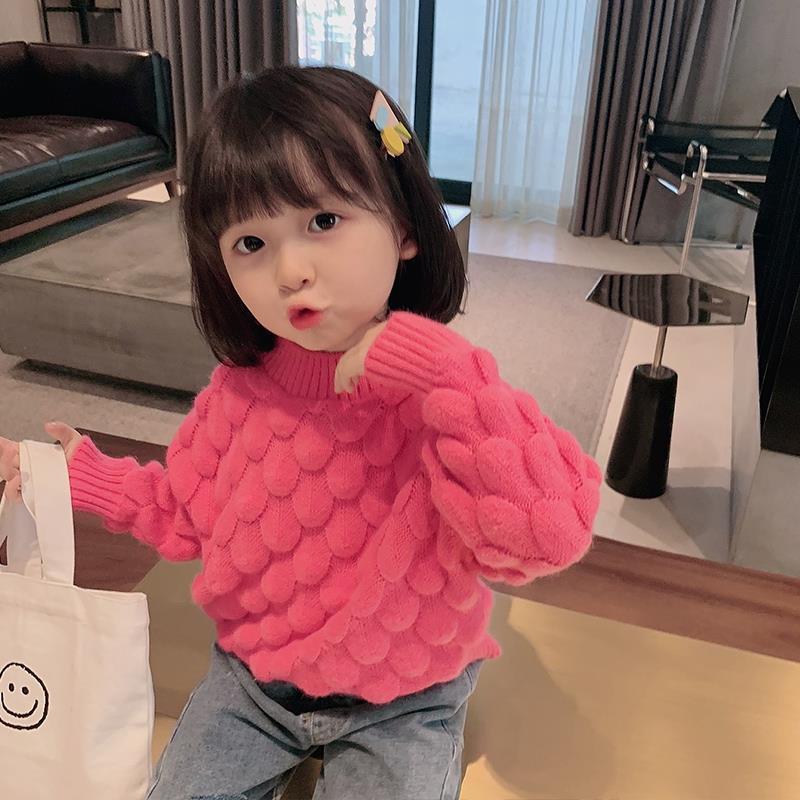 New 2021 Autumn Winter Girls' Sweaters Cotton Fashion Children Clothing For Girls Knitted Sweaters Child Warm Pullovers D368