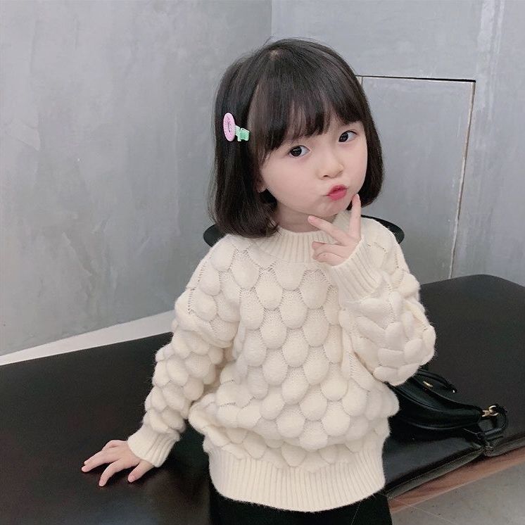 New 2021 Autumn Winter Girls' Sweaters Cotton Fashion Children Clothing For Girls Knitted Sweaters Child Warm Pullovers D368