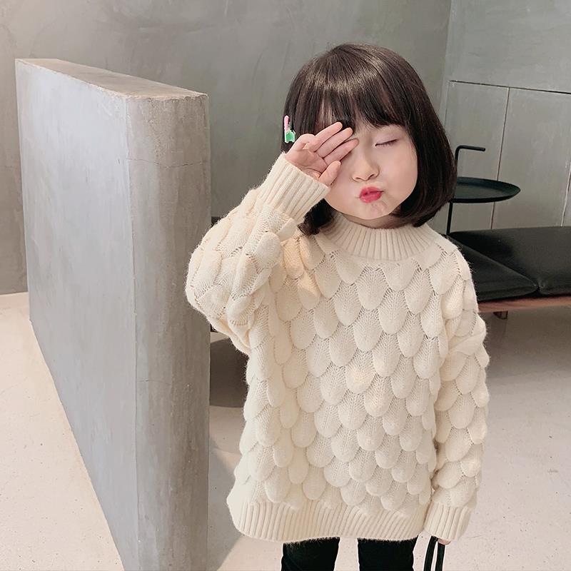 New 2021 Autumn Winter Girls' Sweaters Cotton Fashion Children Clothing For Girls Knitted Sweaters Child Warm Pullovers D368