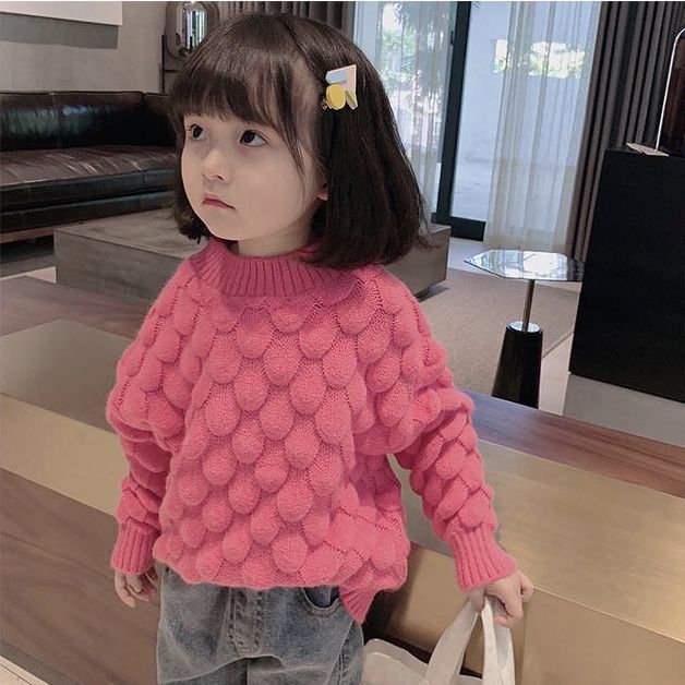 New 2021 Autumn Winter Girls' Sweaters Cotton Fashion Children Clothing For Girls Knitted Sweaters Child Warm Pullovers D368