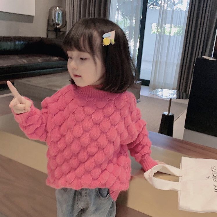 New 2021 Autumn Winter Girls' Sweaters Cotton Fashion Children Clothing For Girls Knitted Sweaters Child Warm Pullovers D368