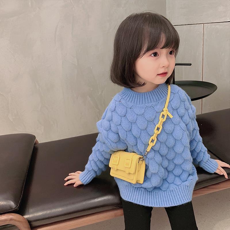 New 2021 Autumn Winter Girls' Sweaters Cotton Fashion Children Clothing For Girls Knitted Sweaters Child Warm Pullovers D368