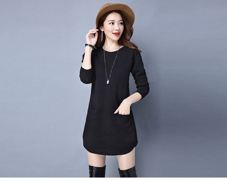 New Autumn Winter Women Sweaters Knit Pullover Solid Color O-neck Long-sleeved Sweaters Fashion Loose Knit Pullover Women Tops