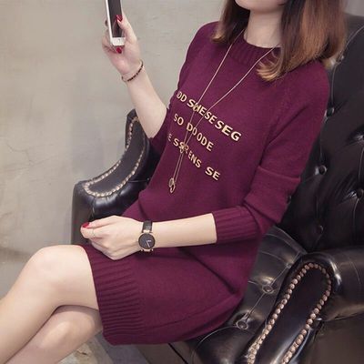 New Fashion 2020 Women Autumn Winter Long Sweater Pullovers Dress Casual Warm Female Knitted Clothes Thick Warm Tops